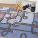 Country Road Kids Playroom Nursery Indoor Area Rug - Blue