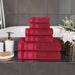 Hays Cotton Medium Weight 6 Piece Bathroom Towel Set - Cranberry