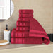 Hays Cotton Medium Weight 8 Piece Bathroom Towel Set - Cranberry
