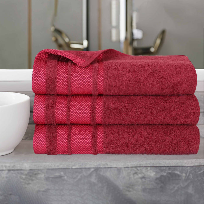 Hays Cotton Soft Medium Weight Bath Towel Set of 3 - Cranberry