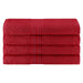 Cotton Eco-Friendly 4 Piece Solid Bath Towel Set - Cranberry