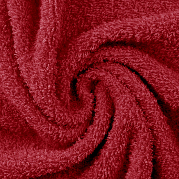 Cotton Eco Friendly 12 Piece Solid Face Towel Set - Cranberry