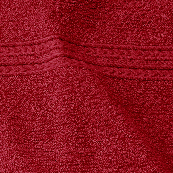 Cotton Eco-Friendly 4 Piece Solid Bath Towel Set - Cranberry