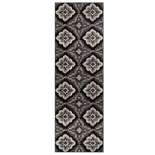 Crawford Floral Medallion Ornamental Indoor Area Rug - Black