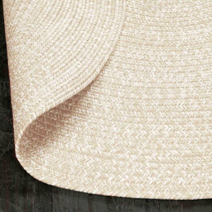 Reversible Braided Area Rug Two Tone Indoor Outdoor Rugs - Cream