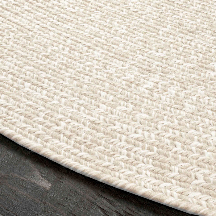 Reversible Braided Area Rug Two Tone Indoor Outdoor Rugs - Cream