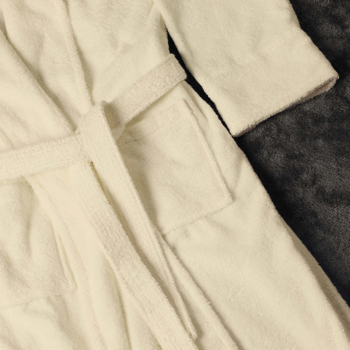 Classic Women's Bath Robe Turkish Cotton Bathrobe with Adjustable Belt