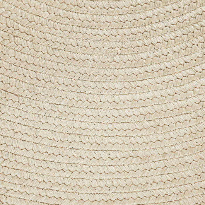 Bohemian Rectangle Indoor Outdoor Rugs Solid Braided Area Rug - Cream