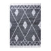 Serafina Boho Tribal Geometric Indoor Shag Area Rug with Tassels - Cream/Black