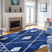 Serafina Boho Tribal Geometric Indoor Shag Area Rug with Tassels - Cream/Blue