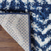Jayce Boho Geometric Indoor Plush Shag Area Rug - Cream/Blue