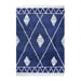 Serafina Boho Tribal Geometric Indoor Shag Area Rug with Tassels - Cream/Blue