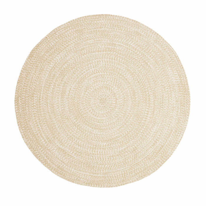 Reversible Braided Area Rug Two Tone Indoor Outdoor Rugs - Cream/White
