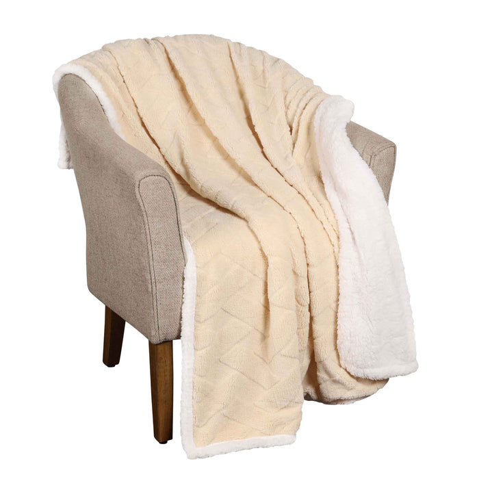 Nuuk Reversible Jacquard Lattice Plush Sherpa Fleece Blanket