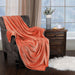 Fleece Plush Medium Weight Fluffy Decorative Blanket Or Throw - Creamsicle