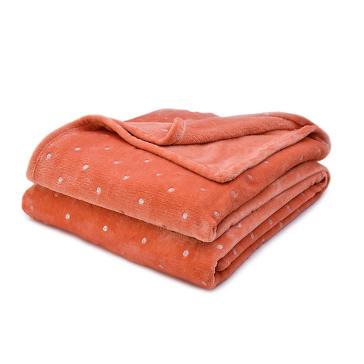 Fleece Plush Medium Weight Fluffy Decorative Blanket Or Throw - Creamsicle