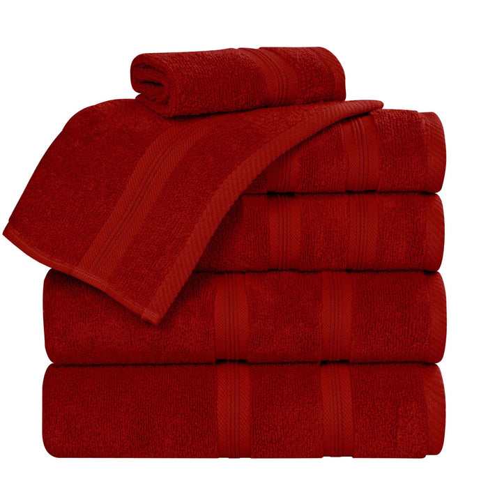 Smart Dry Zero Twist Cotton 6 Piece Solid Assorted Towel Set