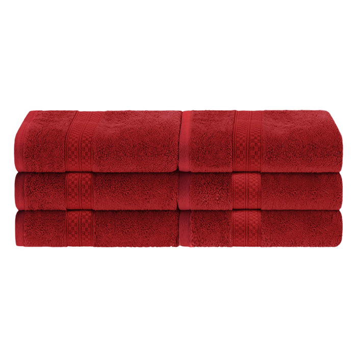Rayon from Bamboo Blend Solid 6 Piece Hand Towel Set - Crimson