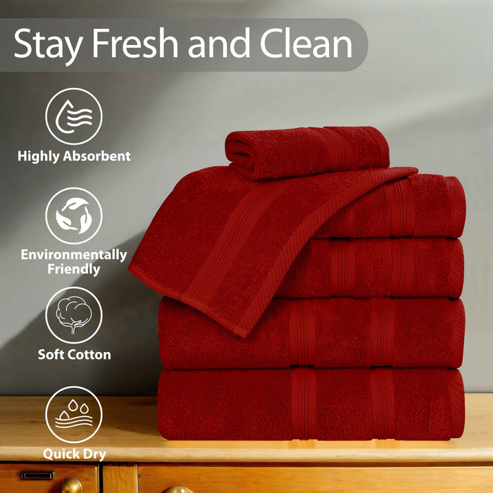 Smart Dry Zero Twist Cotton 8 Piece Solid Assorted Towel Set