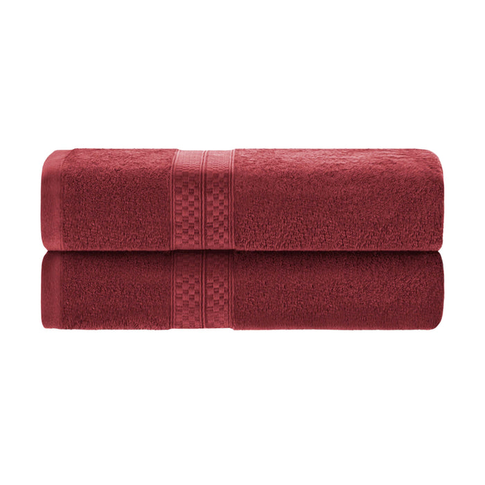 Rayon from Bamboo Plush Heavyweight 2 Piece Bath Towel Set - Crimson