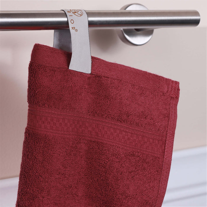 Ultra-Soft Rayon from Bamboo Cotton Blend 8 Piece Towel Set - Crimson