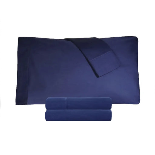 300 Thread Count Cotton Percale Solid Pillowcase Set - Crown Blue