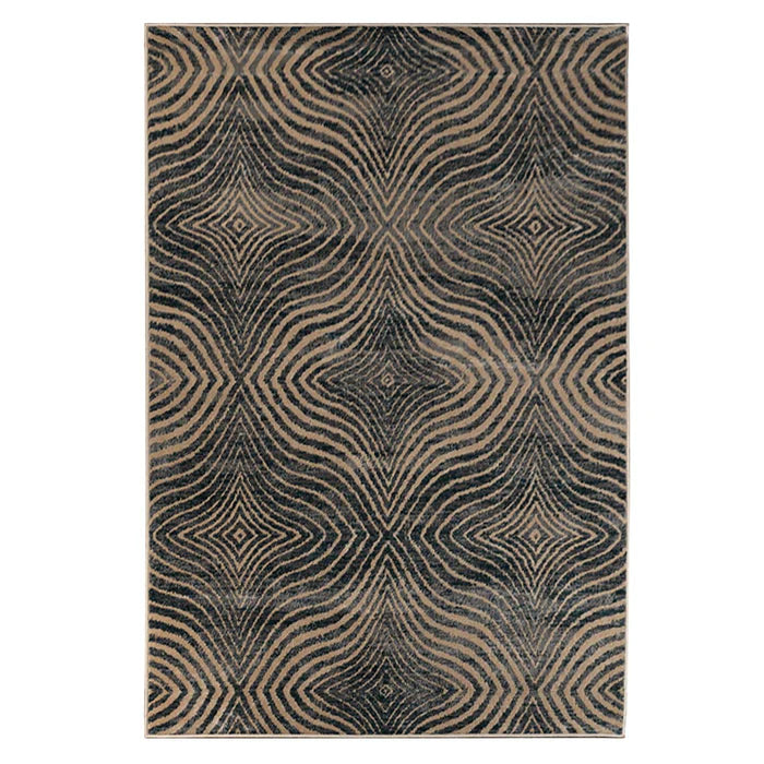 Cullen Geometric Abstract Striped Indoor Area Rug Or Runner Rug - Blue/Cream
