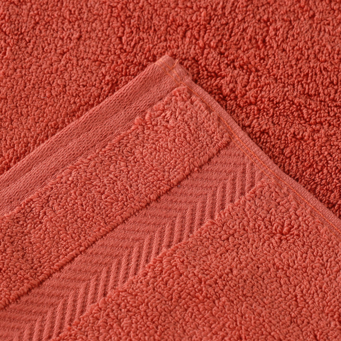 Zero Twist Cotton Ultra Soft Face Towel Washcloth Set of 12 - Brick Red
