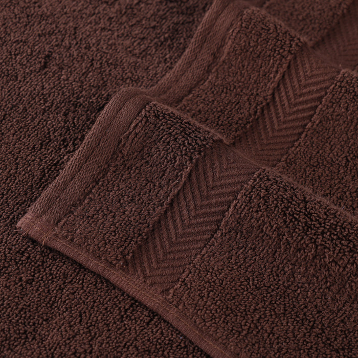 Zero Twist Cotton Ultra-Soft Absorbent Assorted 12 Piece Towel Set - Espresso