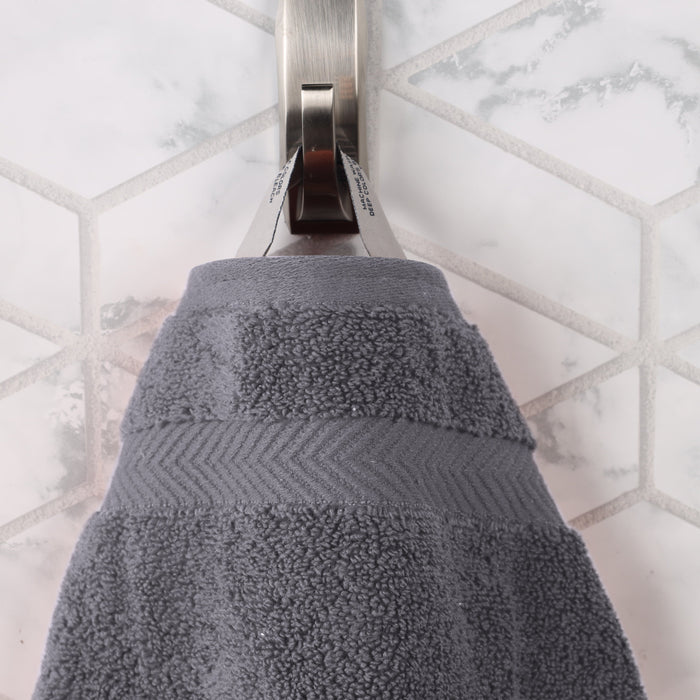 Zero Twist Cotton Ultra Soft Face Towel Washcloth Set of 12 - Gray