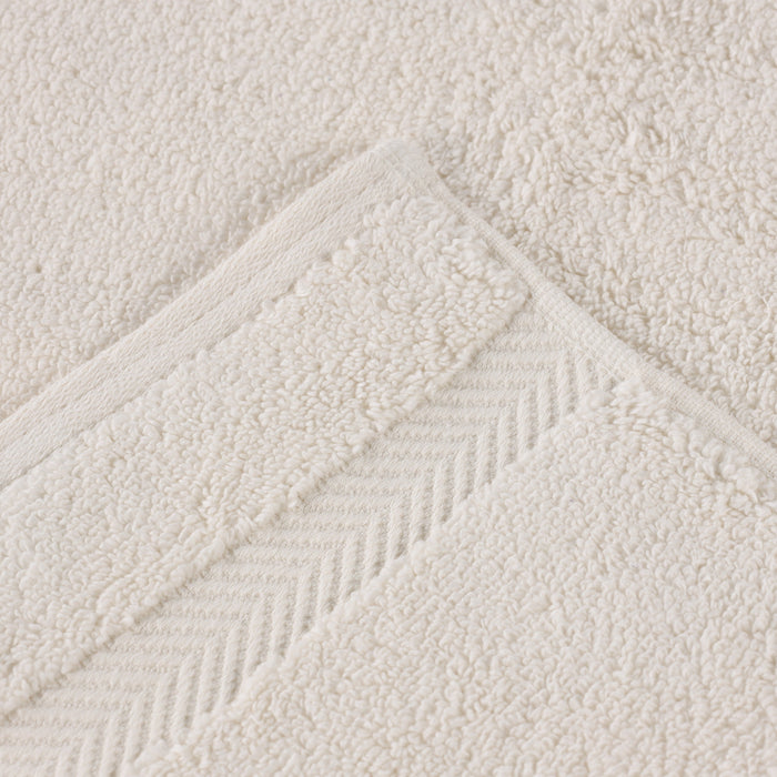 Zero Twist Cotton Ultra-Soft Absorbent Assorted 12 Piece Towel Set - Ivory