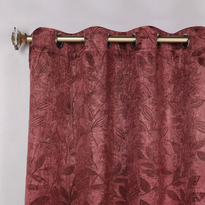 Leaves Machine Room Darkening Blackout Curtains, Set of 2