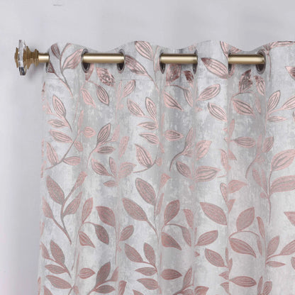 Leaves Machine Room Darkening Blackout Curtains, Set of 2