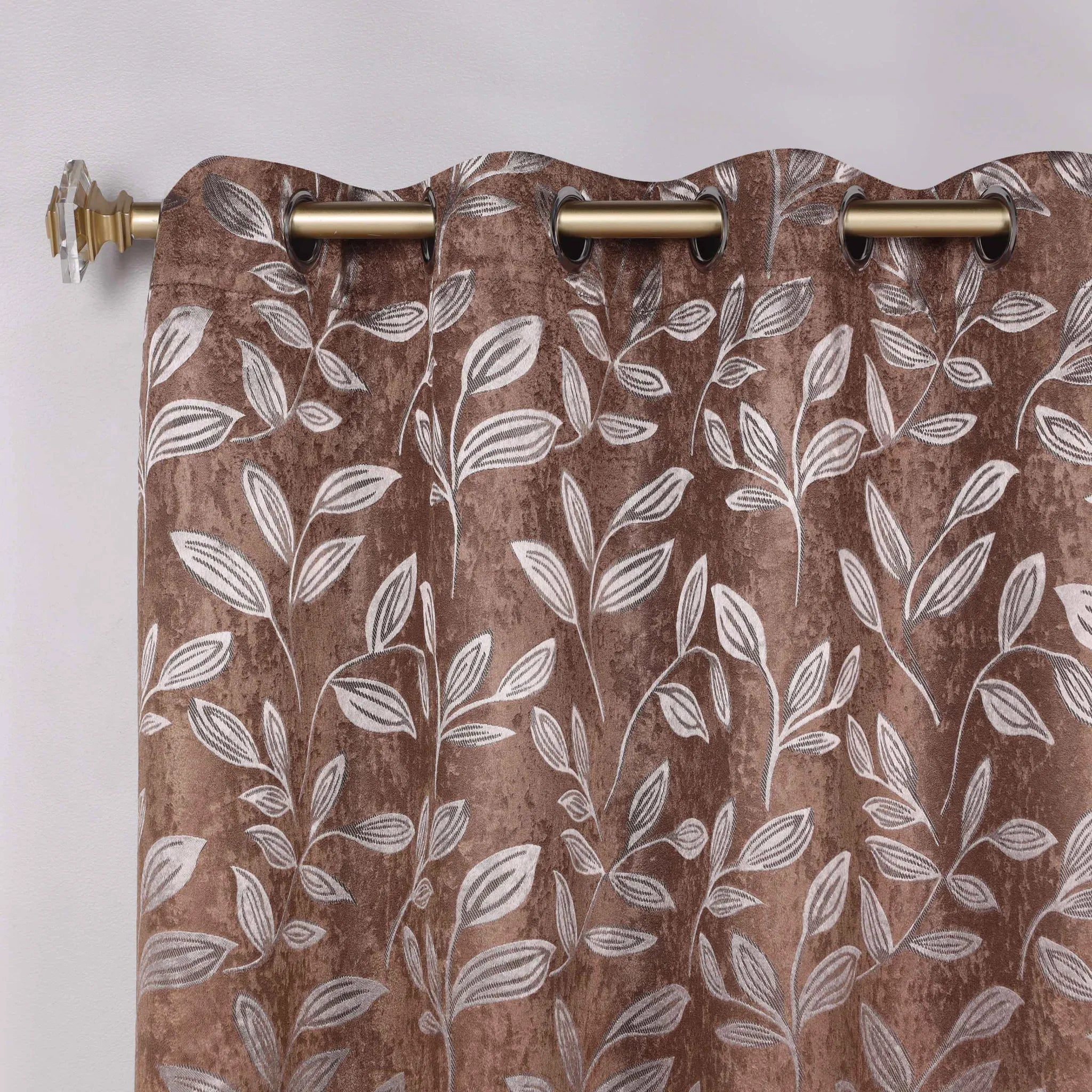 Leaves Machine Room Darkening Blackout Curtains, Set of 2