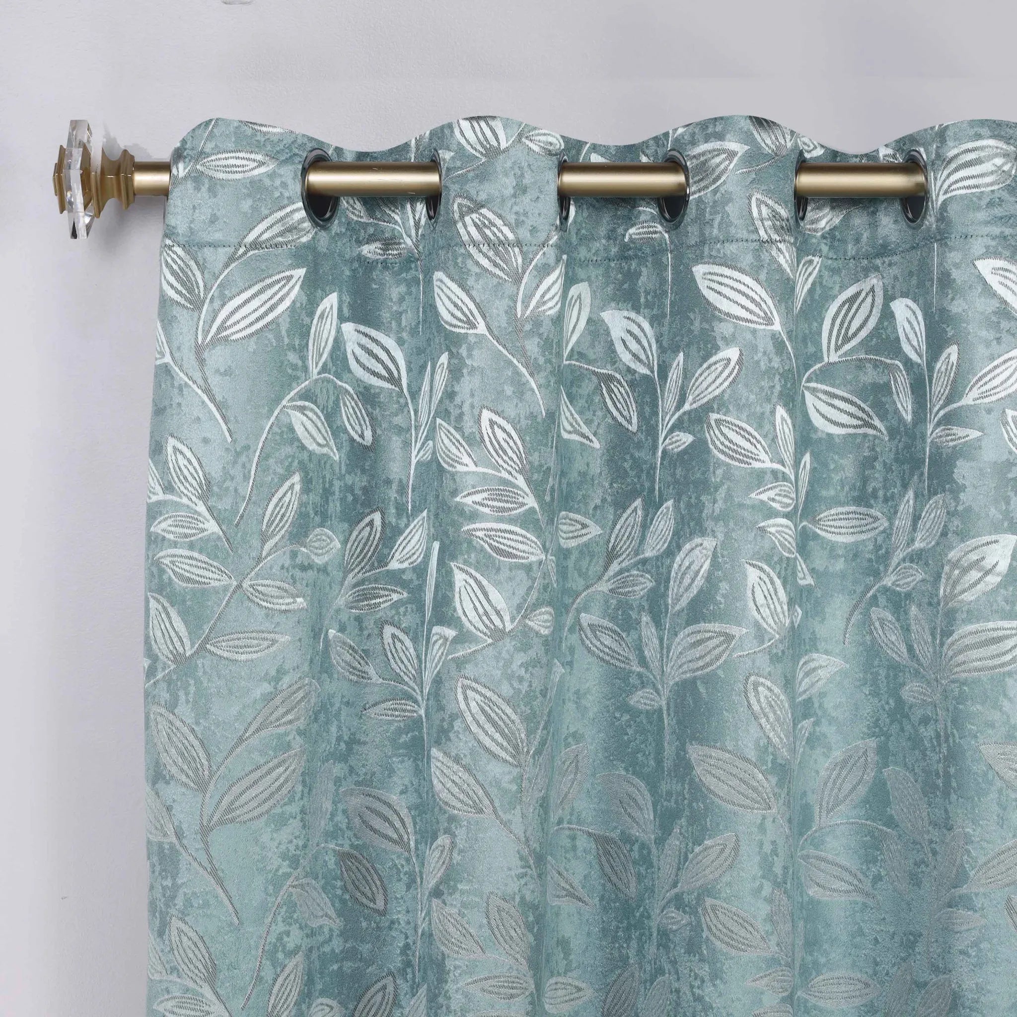 Leaves Machine Room Darkening Blackout Curtains, Set of 2