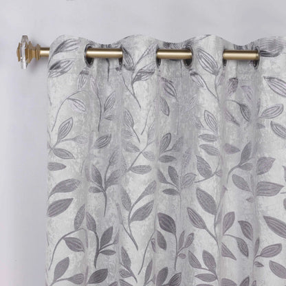 Leaves Machine Room Darkening Blackout Curtains, Set of 2
