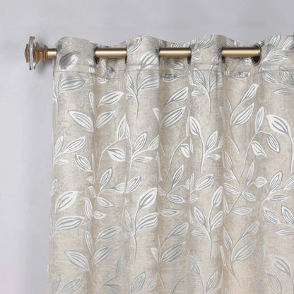 Leaves Machine Room Darkening Blackout Curtains, Set of 2