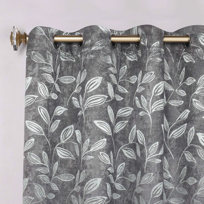 Leaves Machine Room Darkening Blackout Curtains, Set of 2