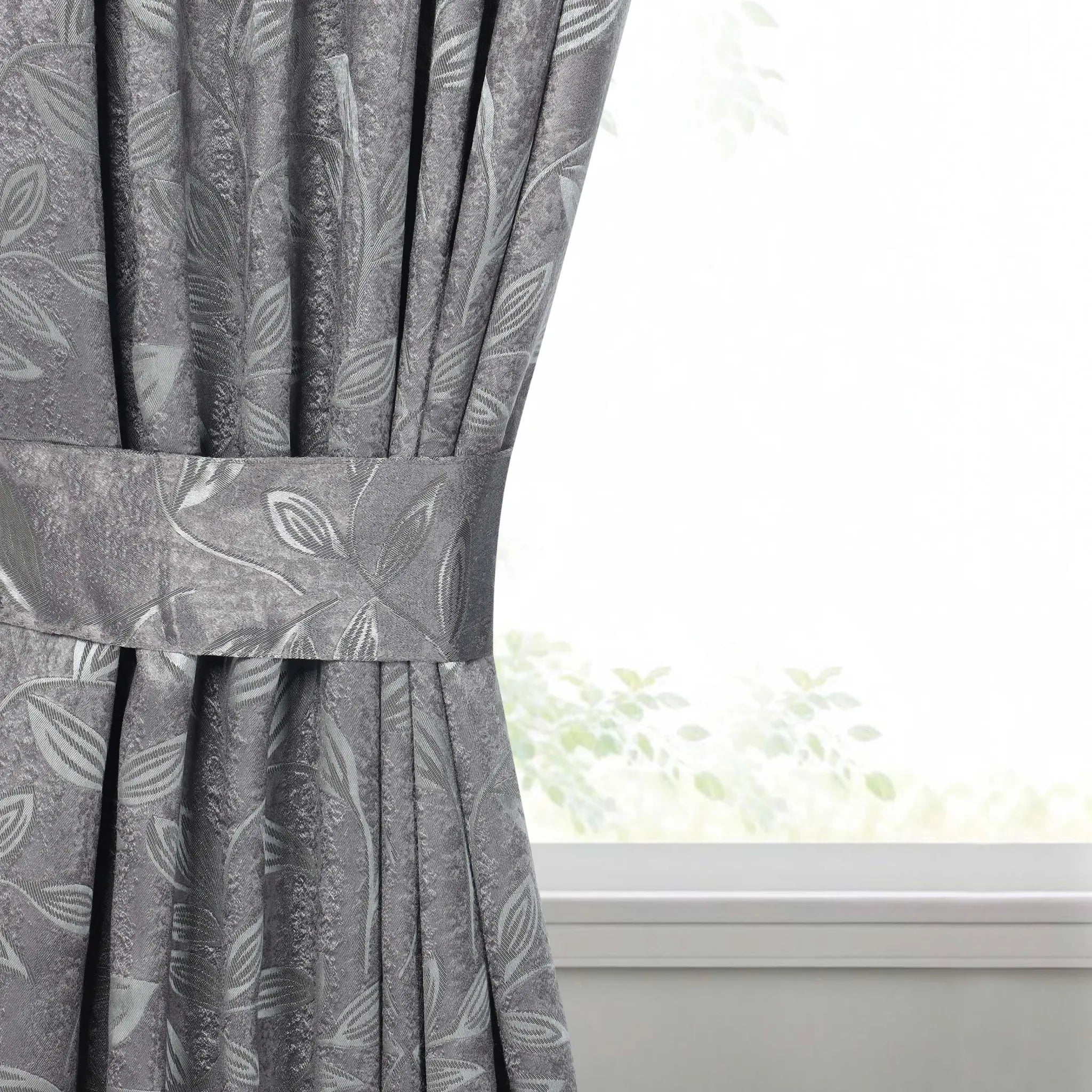 Leaves Machine Room Darkening Blackout Curtains, Set of 2