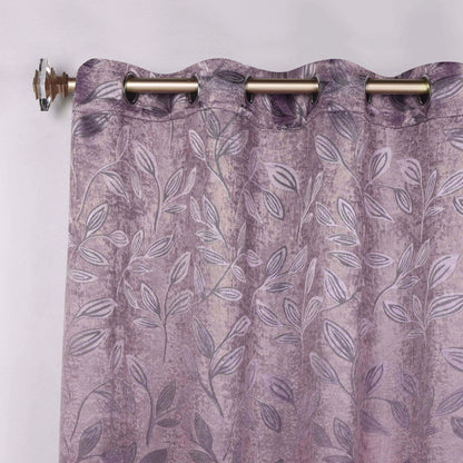 Leaves Machine Room Darkening Blackout Curtains, Set of 2