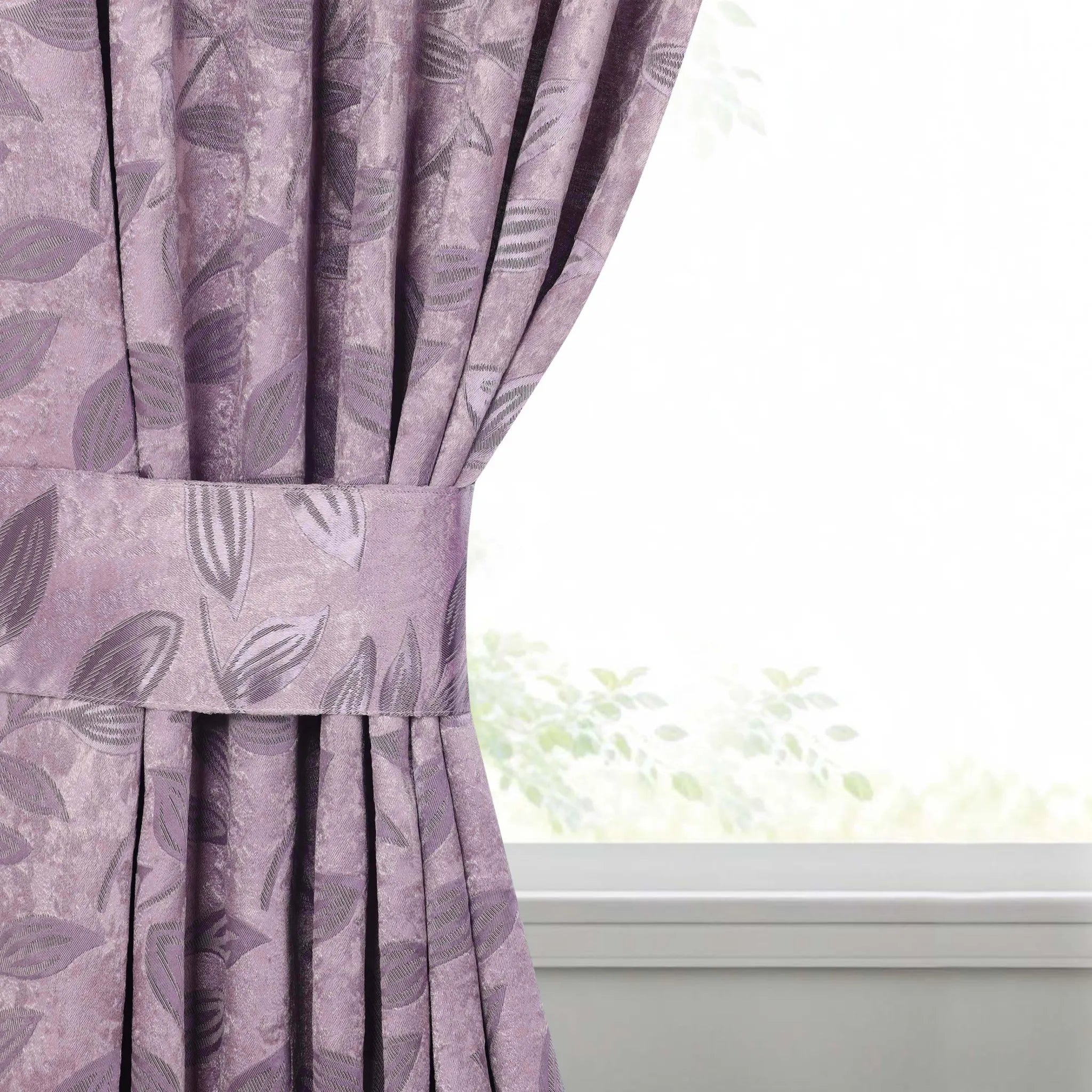 Leaves Machine Room Darkening Blackout Curtains, Set of 2