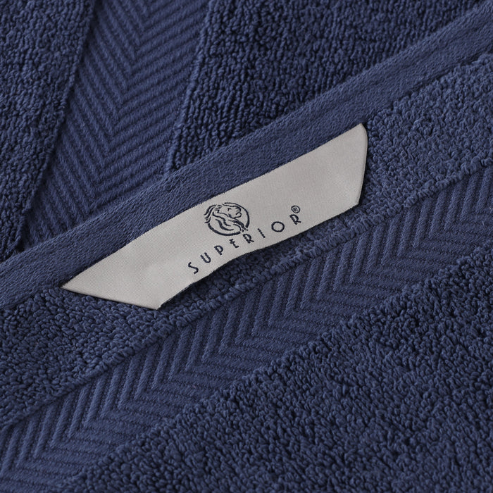 Zero Twist Cotton Ultra-Soft Absorbent Assorted 12 Piece Towel Set - Midnight Blue