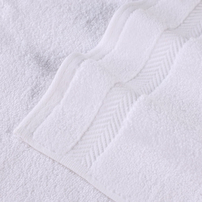 Zero Twist Cotton Solid Ultra-Soft Absorbent Hand Towel Set of 6 - White