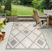 Daelyn Modern Diamond Lattice Indoor/Outdoor Area Rug - Cream