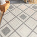 Daelyn Modern Diamond Lattice Indoor/Outdoor Area Rug - Cream