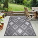 Daelyn Modern Diamond Lattice Indoor/Outdoor Area Rug - Grey