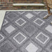 Daelyn Modern Diamond Lattice Indoor/Outdoor Area Rug - Grey