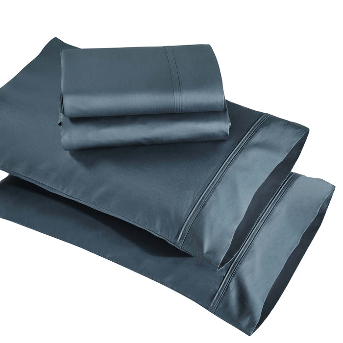 Egyptian Cotton 850 Thread Count Solid Bed Sheet Set - DarkBlue