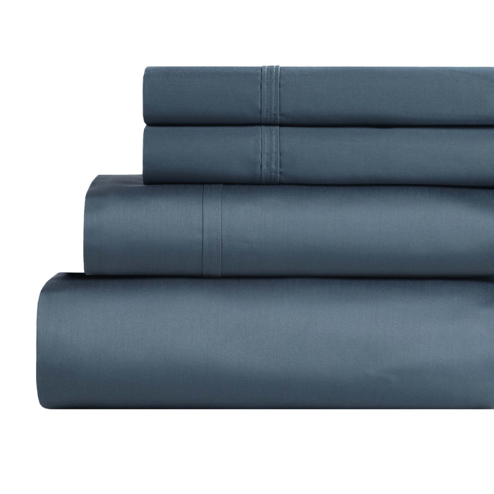 Egyptian Cotton 850 Thread Count Solid Bed Sheet Set - DarkBlue