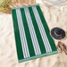 Cabana Stripe Oversized Cotton Beach Towel Set Of 2, 4, 6 - DarkGreen